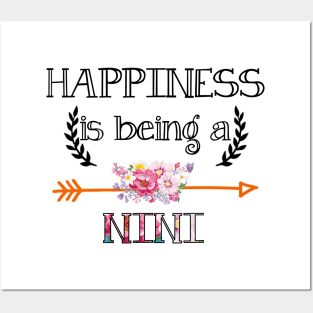 Happiness is being Nini floral gift Posters and Art